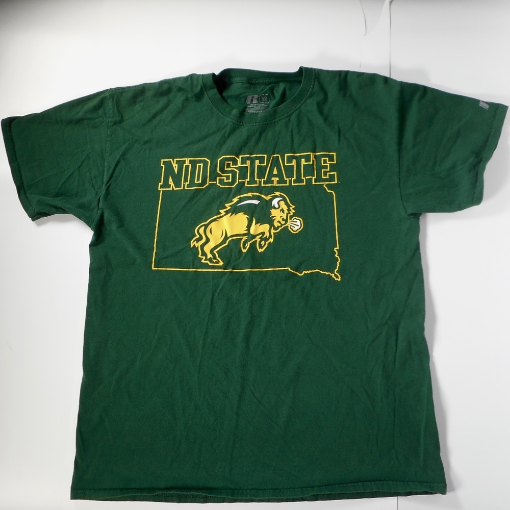 Russell NDSU Bison Mens L TShirt North Dakota State University Green College